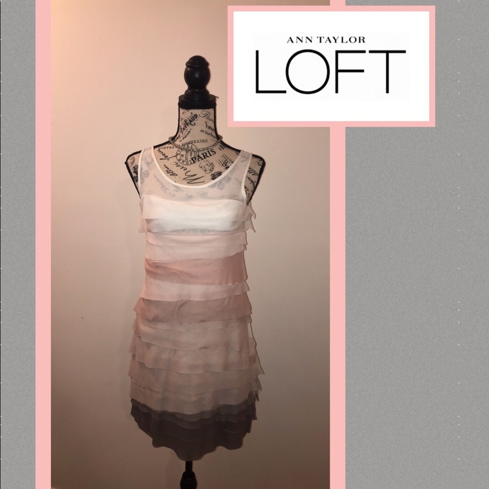 3/$25✨ANN TAYLOR LOFT TULLE DISTRESSED DRESS